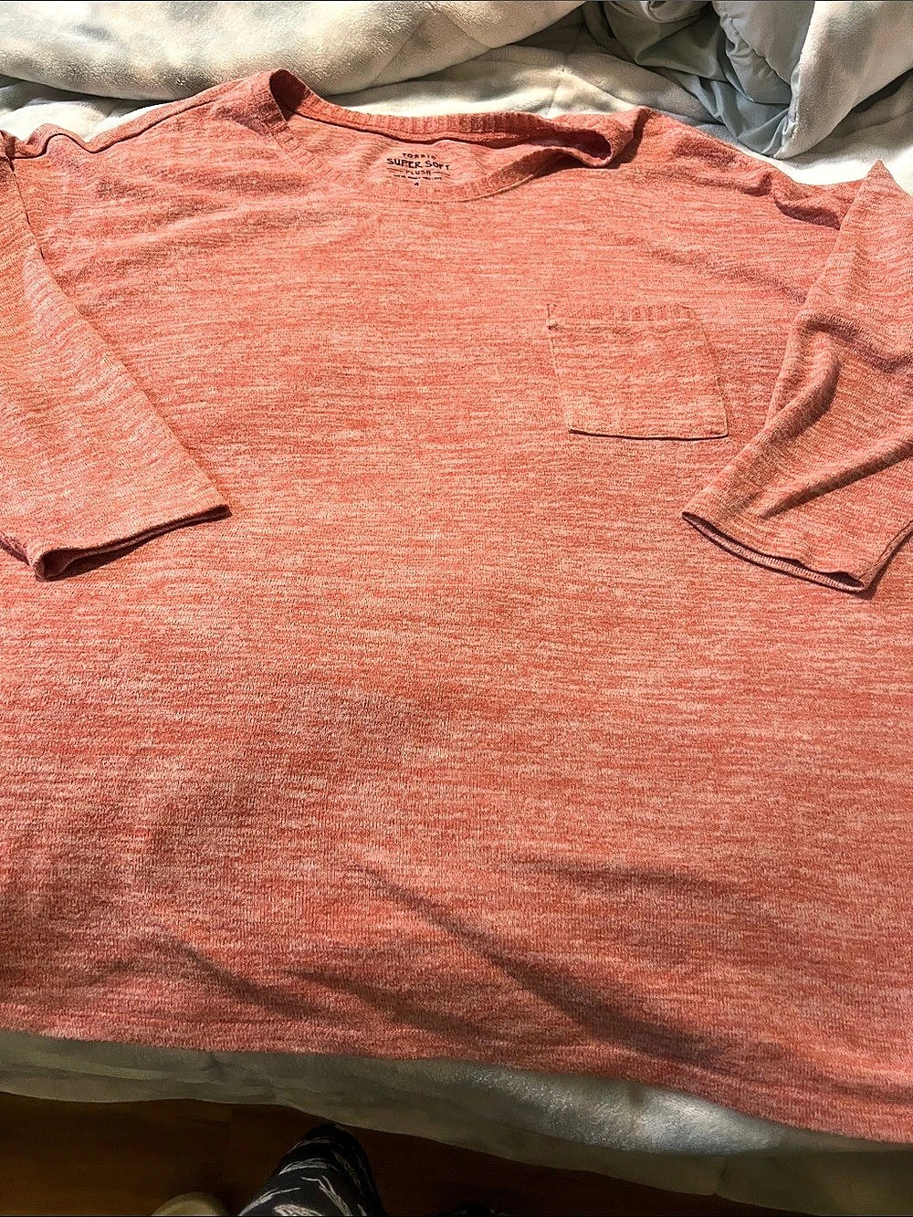Torrid Super Soft Plush Pocket Tee Long Sleeve Pink Size 4x